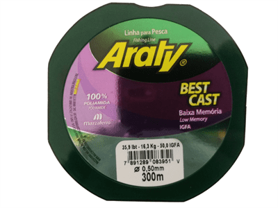 Linha Monofilamento Mazzaferro Araty Best Cast 0.50mm 35,9lb 300m
