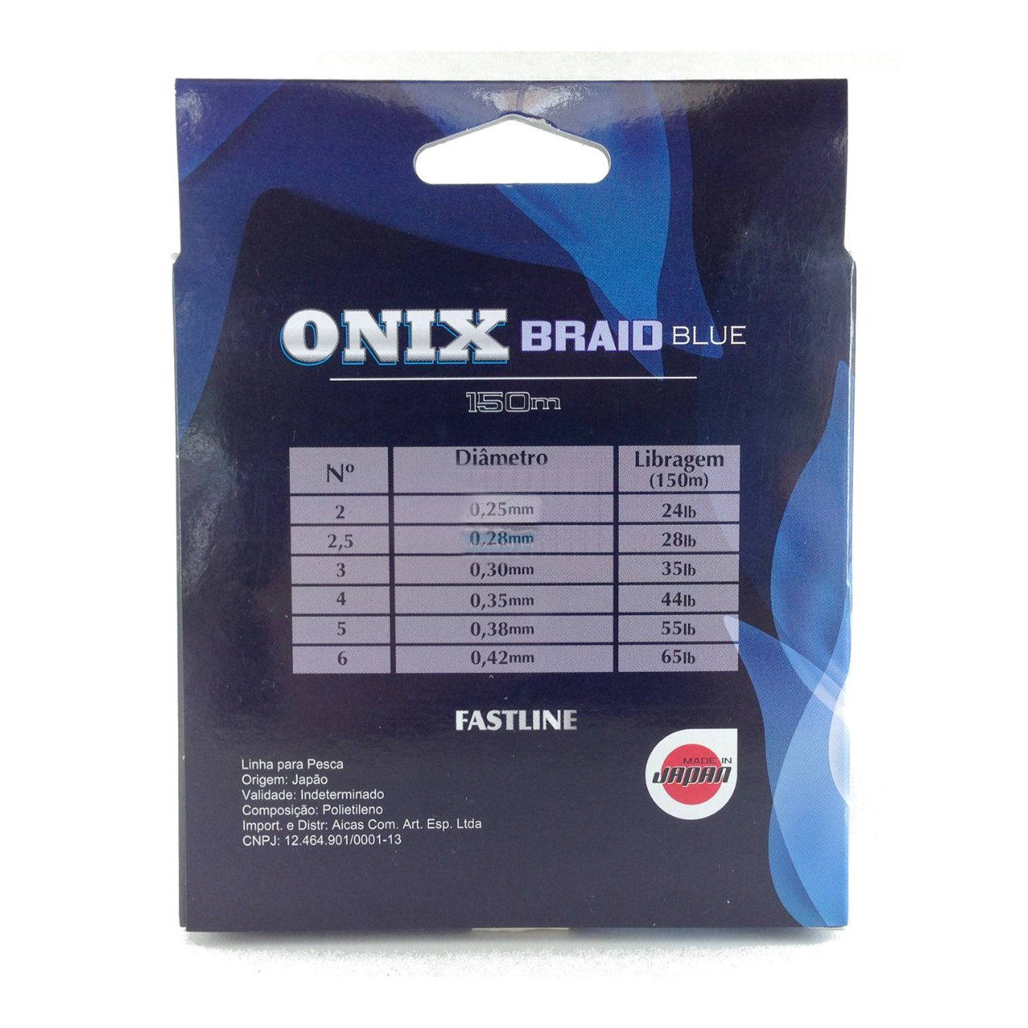 Linha Multifilamento Onix Braid Blue 150m 44lb (PE4) Made in Japan - Imagem 3