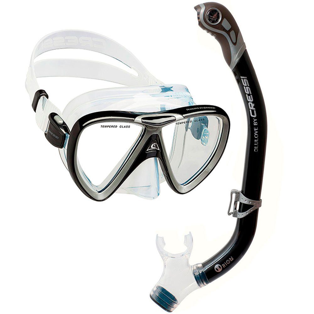 Kit de mergulho Cressi Ikarus – Máscara + Snorkel (Cor: Preto)