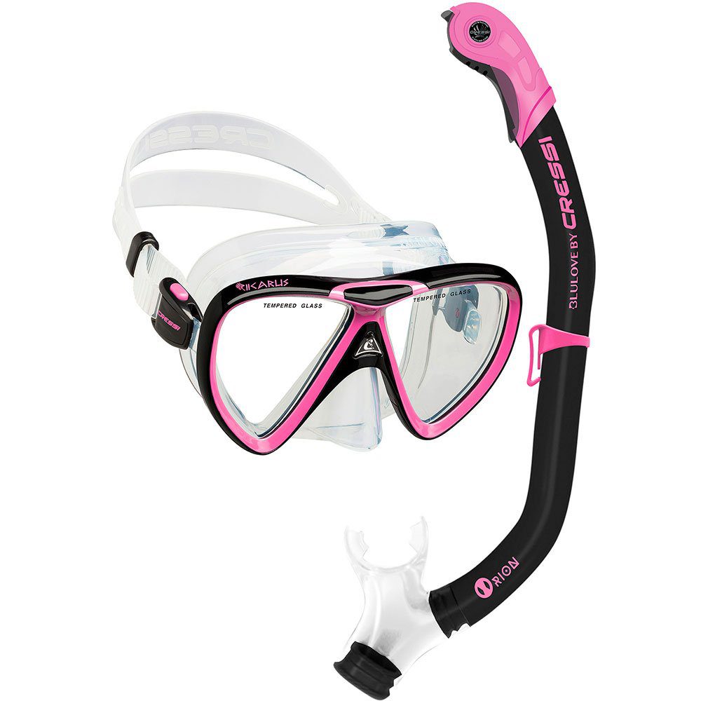 Kit de Mergulho Cressi Ikarus – Máscara + Snorkel (Cor: Rosa)