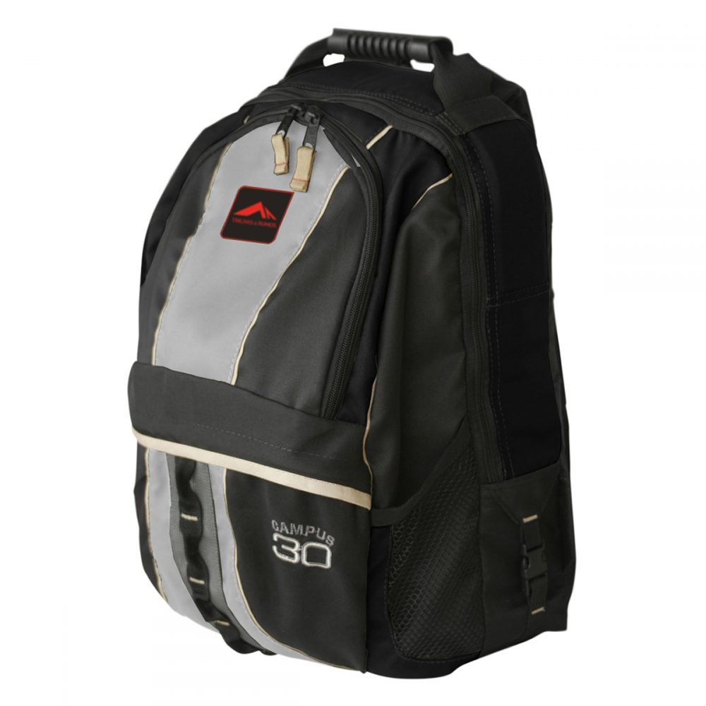 Mochila Campus 30 Trilhas e Rumos - preto c/ cinza