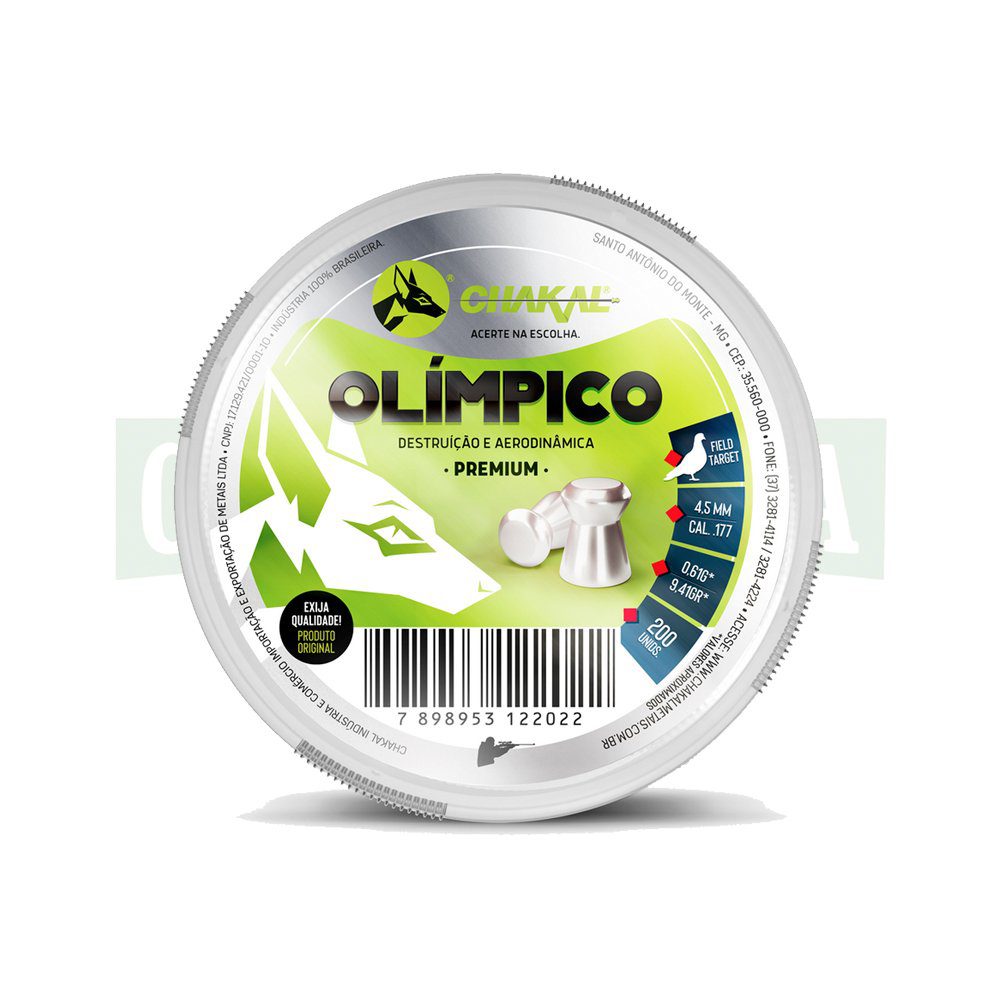 Chumbinho Chakal Olímpico Premium 4,5mm. 200un.