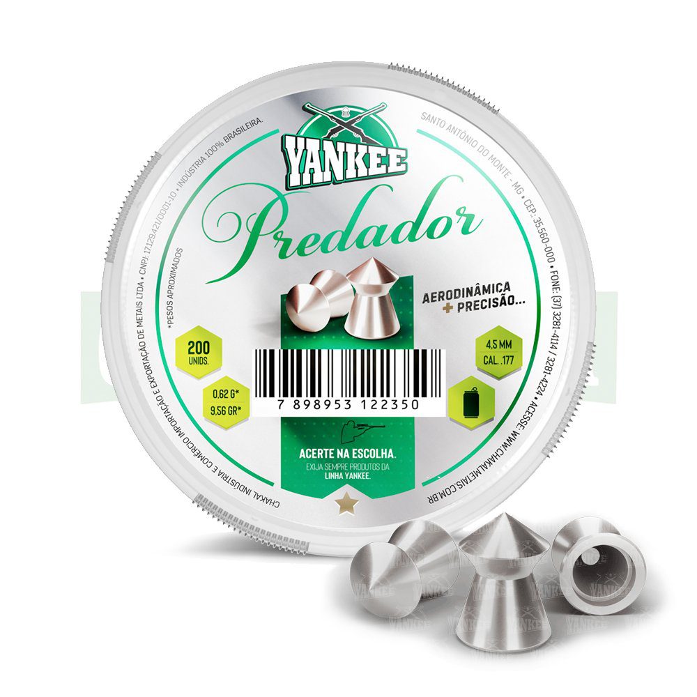 Chumbinho Chakal Yankee Predador 4,5mm. 200un