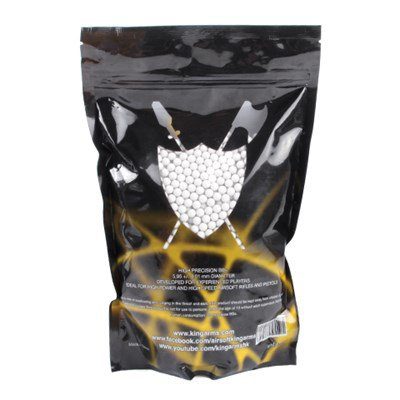 Esfera Plástica para Airsoft 0,20g 6mm Platinum branca 5000un King Arms - Imagem 2