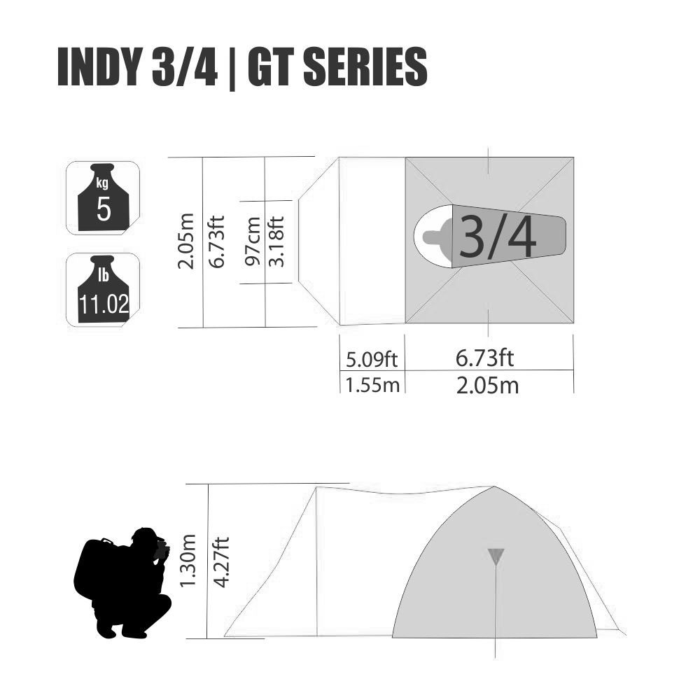Barraca de Camping Nautika Indy GT 3/4 pessoas - Imagem 3